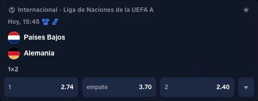 Países Bajos contra Alemania, con sus cuotas